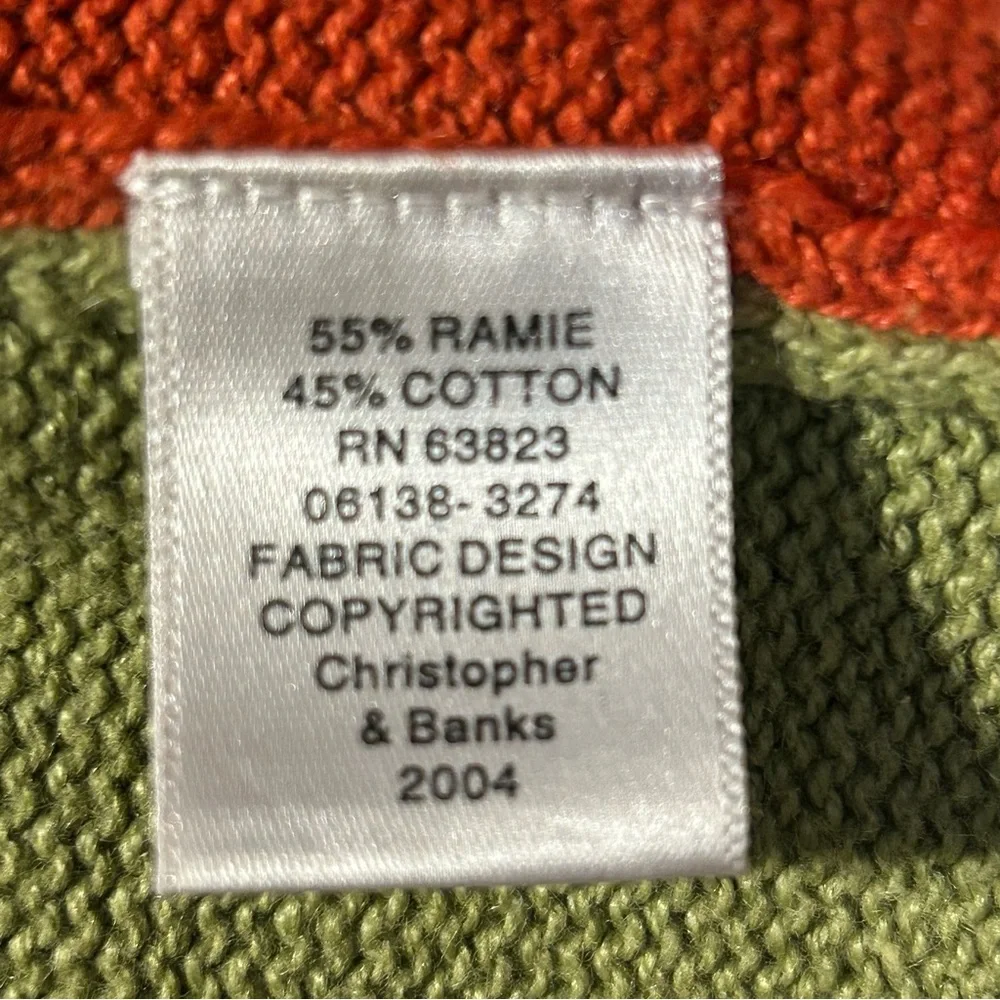 VTG Y2K Christopher & Banks Multicolor Ramie & Cotton Cardigan Sweater - Medium - Picture 8 of 9